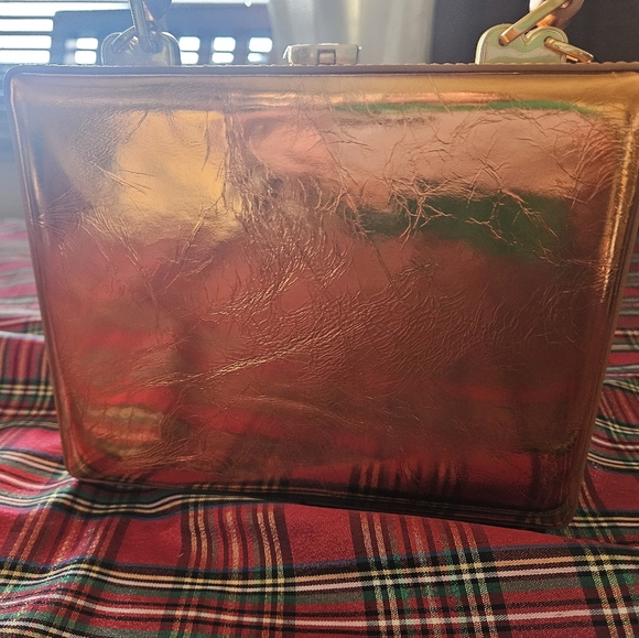 Brandon Blackwood Kendrick Trunk Metallic Orange Cracked Leather - Picture 4 of 6